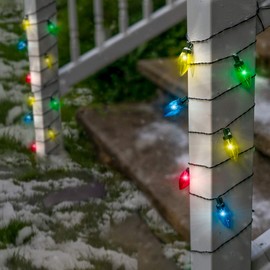Solar LED Christmas Bulb String Lights, 20 Feet, 12 Vibrant LED's, Perfect for Holiday Decor or Party Indoor Outdoor Lights - Multi-Colored, 1 Pack