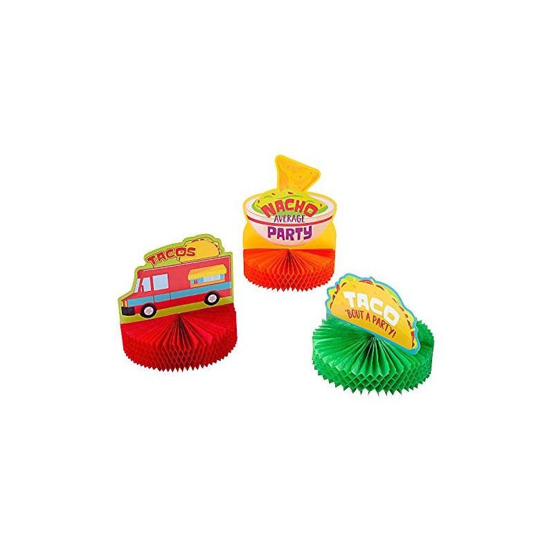 TACO CENTERPIECE - Party Decor - 3 Pieces