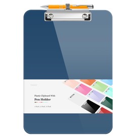 Sooez Plastic Clipboard with Pen Holder, [10% Thicker] Clip Boards 8.5x11 with Low Profile Clip, Cute Hanging Clipboard, Standard Letter Size A4 for Women Kid Teacher, Office & School Supplies