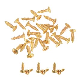 MECCANIXITY 25pcs 3MM Electric Guitar Bass Pickguard Screws Scratch Plate Mounting Screw for SQ ST TL Guitar, Gold