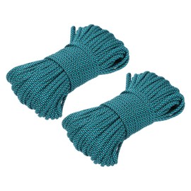 MECCANIXITY 550 Paracord 100 Feet, 2 Pcs 4mm 7 Strand Parachutes Cord Spool Survival Strong Rope String for Camping Hiking Fishing, Blue/Black