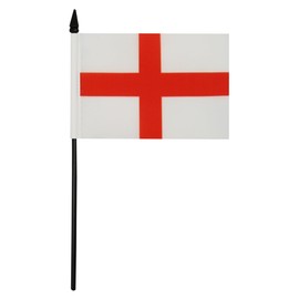 England Table Flag 4'' x 6'' - English Desk Flag 15 x 10 cm - Black plastic stick and base - AZ FLAG