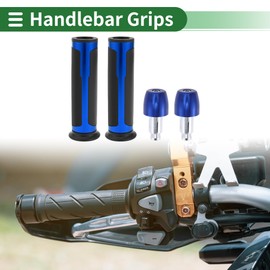 Partuto 7/8" 22mm 15/16" 24mm Motorcycle Hand Grip Cover Kit Non-Slip Aluminum Alloy Rubber Handlebar Grip for Motorcycle Scooter Bicycle ATV Blue 1 Set