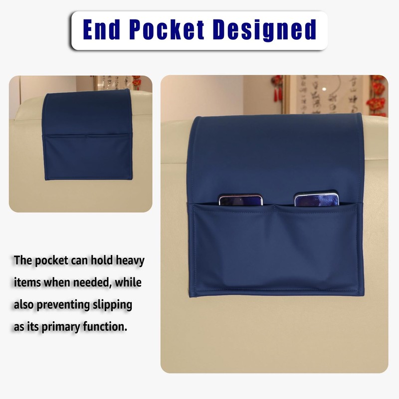 Breathable Perforated Leather Neck Pillow with Non-Slip Memory Foam, Adjustable