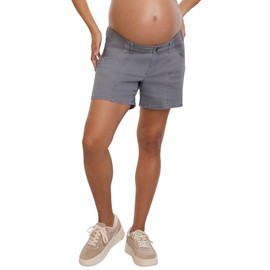 Motherhood Maternity Women's Under The Belly Utility Pregnancy Pocket Short, Quiet Shade