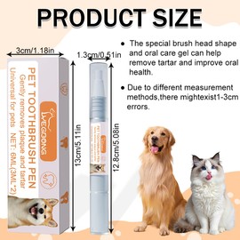 DULZEN 2 Stück Zahnreinigung Hund Stift Pet Oral Repair Gel Stift für Hunde Katzen Zahnstein und Mundgeruch Entfernen