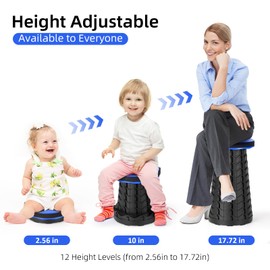 Qiguet Collapsible Stool, Folding Chair - Upgraded Portable Chair with 400lbs Load Capacity, Perfect for Camping, Fishing, Hiking - Folding Stool with Carrying Straps, Gifts for Fisherman (Blue)