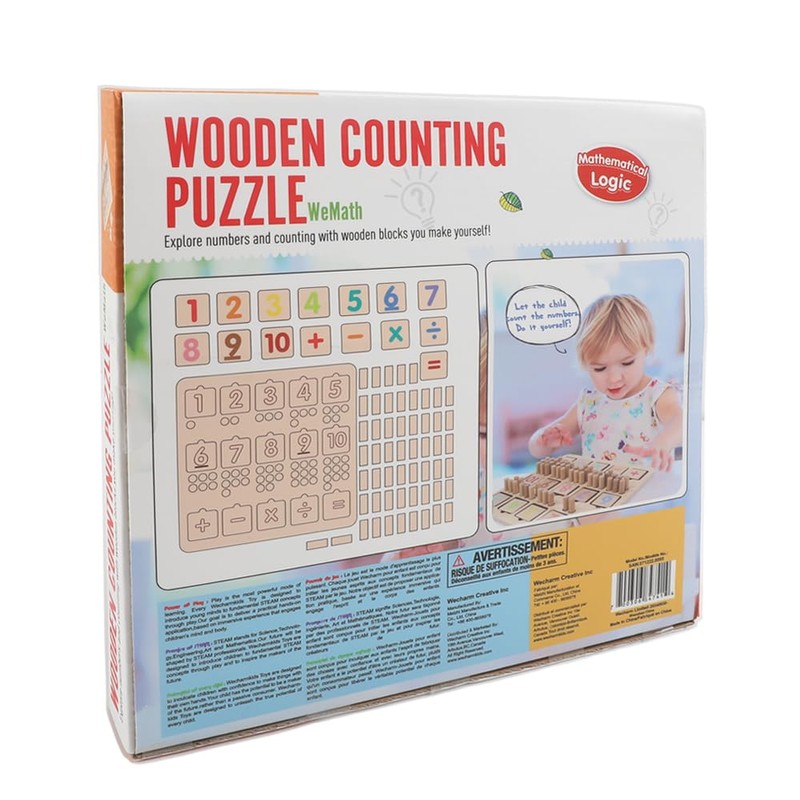 Wooden Number Counting Peg Board - Montessori Math Toy for