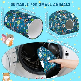 CroBlissful 6 Pieces Guinea Pig Hideout Set Soft Bunny Bed and Tunnel Washable Sugar Glider Toy Chinchilla House Bed Accessories for Hamster,Rabbit,Ferret,Small Animal(Fresh Style)