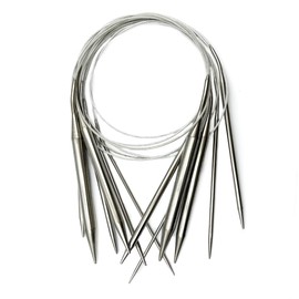 6 agujas circulares de metal de 31.5 pulgadas, aguja de cable de 10 mm, 8 mm, 5.5 mm, 4.5 mm, 3.5 mm, 2.5 mm de diámetro, agujas de tejer redondas para proyectos de bricolaje hechos a mano