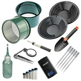 M10 Black Mini Gold Classifier Screen & Gold Pan Panning Kit