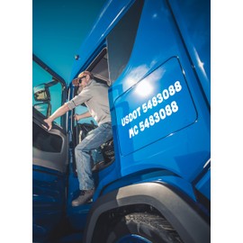 Custom US DOT Stickers for Trucks - Custom Stickers for Trucks MC and US DOT Number - Waterproof UV Resistant US DOT Number Stickers for Trucks, SUV - 2 Sets US DOT and MC Stickers