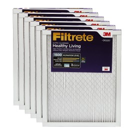 Filtrete Healthy Living Ultra Allergen Reduction AC Furnace Air Filter, Delivers Cleaner Air Throughout Your Home, MPR 1500, 20 x 25 x 1, 6-Pack