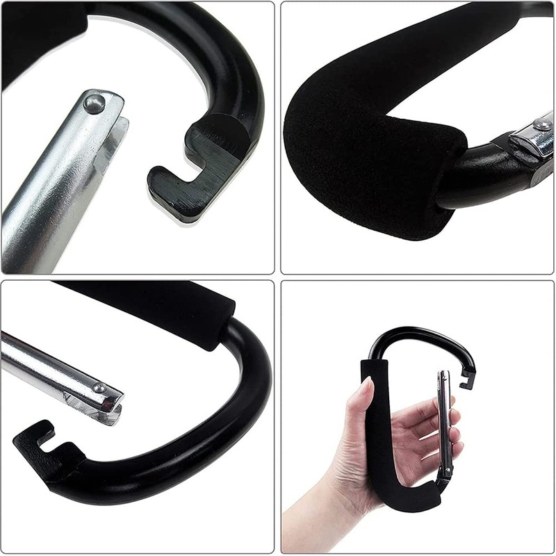 Stroller Hook, Luggage Hook, Aluminum Alloy Carabiner, Portable Hook, Multi