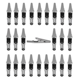 25Pcs Metal Alligator Clips, 50 mm Silver Nickel Plated Test Clamps, Spring Clamps, Crocodile Electrical Clips,Used in Laboratory Electric Testing Work and Cable Lead Clip