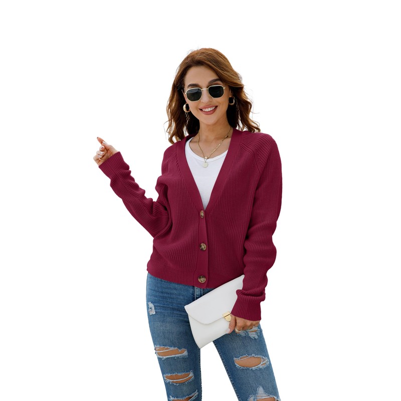 TASAMO Women’s Cozy V Neck Cardigans Button Down for a