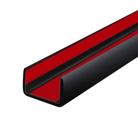 Rubber Edge Trim, Self Adhesive U Channel Edge Trim, Big Size U Shaped Trim, Edge Banding for Plywood, Woods, Shelf, Cabinet, Countertop, Fit for 1/2", Length 20Ft, Black