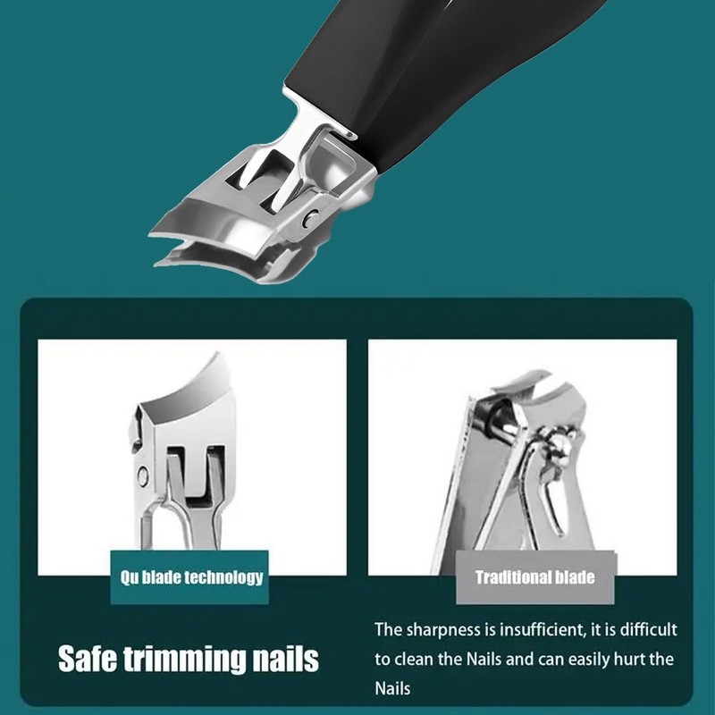 LQIOACU 2 Pieces Angled Nail Clippers Ergonomic Wide Mouth Design