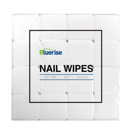 BLUERISE Lint Free Nail Wipes White 2500pcs Nail Polish Remover Pads Soft Absorbable Eyelash Extension Glue Cleaning Wipes