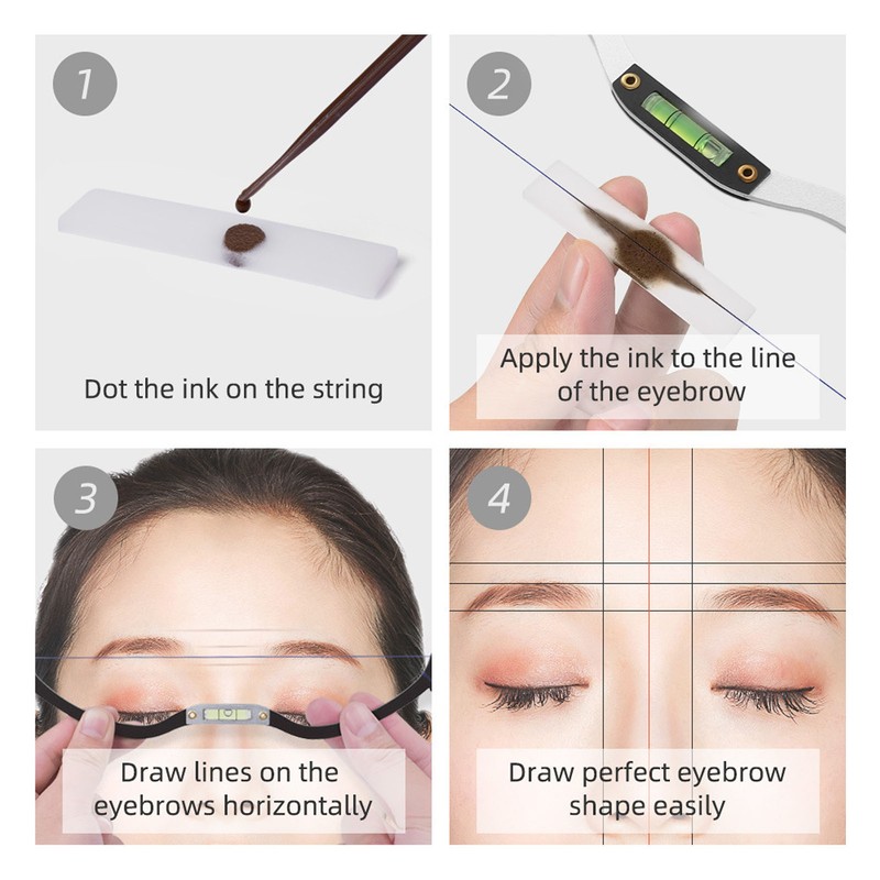 Horizontal Bead Mapping Ruler Professional Eyebrow Measure Ruler with String