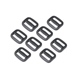 BAIWOAK Tri Glide Slider Strong Plastic Tri Glide Slides Adjustable Sliding Buckle Strap Slider Adjusters for Backpack Belt Strap Black, black