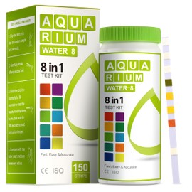 AAwipes Aquarium Ammonia Test Strips 8-in-1 |100 Strips | Quick & Accurate Water Testing for Freshwater & Saltwater Tanks -Test pH, Carbonate, Alkalinity, Hardness, Chlorine, Nitrite, etc. (K02-100)