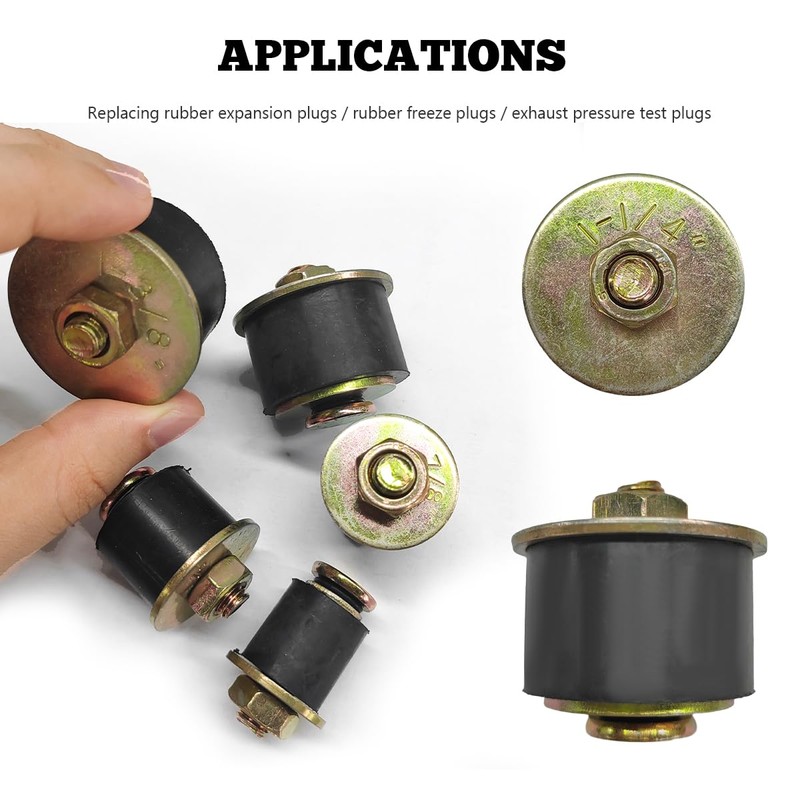 ZNDAW 4 PCS Rubber Expansion Plug, Expandable Freeze Plugs Fit