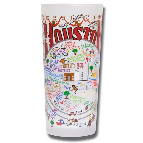 catstudio Houston Drinking Glass | Geography Inspired Artwork Printed on