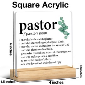 Pastor Gift, Pastor Appreciation Gifts, Thank You Gift for Pastor Clear Desk Decorative Sign Pastor Definition Acrylic Plaque Sign Home Office Desk Decor