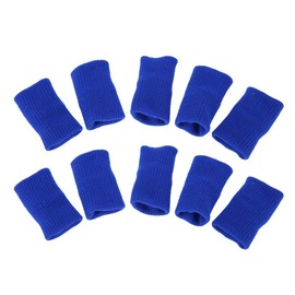 10pcs / Set Soporte de Mangas para Dedos, Protector de Dedos Brace Sports Aid Artritis Band Wraps para Baloncesto, Tenis, Béisbol, Cricket, Voleibol, Bádminton, Navegación de Recreo(Azul)