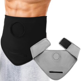 Liitrsh 2 Pcs Ostomy Bag Covers Ostomy Belt Ostomy Supplies Support Ostomy Wrap Colostomy Bag Covers for Men Women Inner Pocket to Hold Ostomy Pouch Covers Sport (Black, Gray,X-Large)