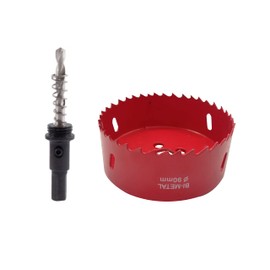 90mm Hole Saw, TUNEZ® M42 Bi-Metal Hole Cutter Set with Hexagon Arbor and Centring Metal Drill Bits Holesaw Kit for Wood Metal Plasterboard Iron Sheet Pipe Plastic 90 MM, 3-17/32"