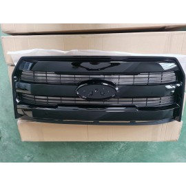 Stunning For 2015-2017 Ford F150 F-150 Front Upper Grille Grill W/O Camera Glossy Black