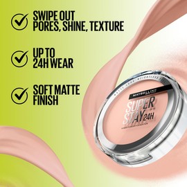 Maybelline Maybelline Powder Foundation, Long-lasting 24H Wear, Medium to Full Coverage, Transfer, Water & Sweat Resistant, SuperStay 24H Hybrid Powder Foundation, 06
