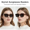 JiSoo Gafas de lectura de gran tamaño para mujer, estilo