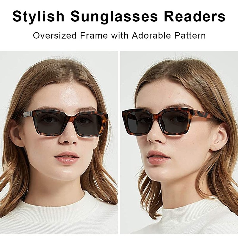 JiSoo Gafas de lectura de gran tamaño para mujer, estilo