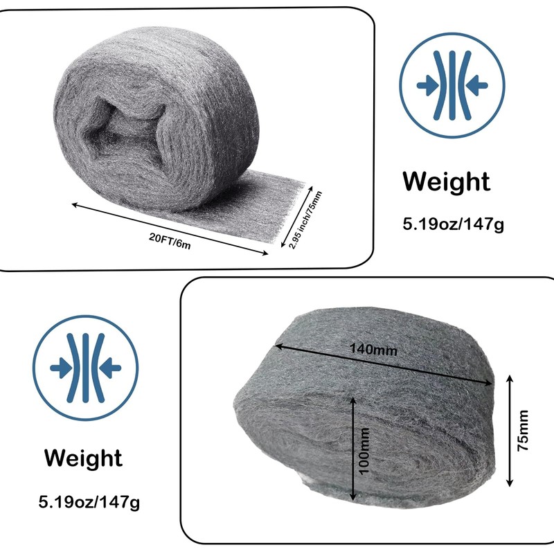 Steel Wool - Steel Wool for Mice Control, Grade #0000,3