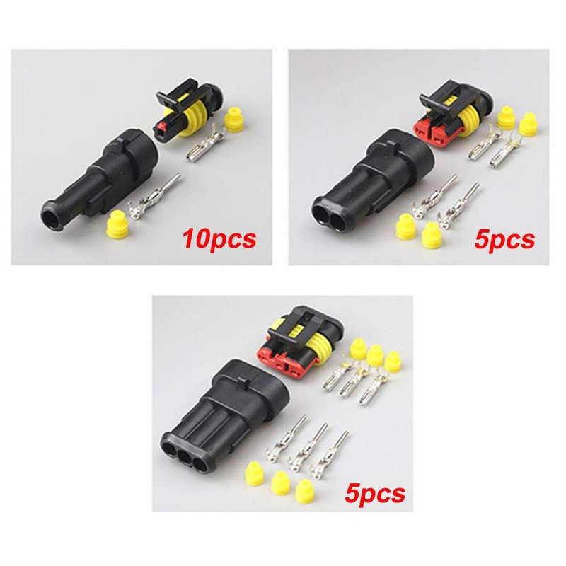 Aiqeer 15 Set Car Waterproof Electrical Connectors, Car Waterproof Cable