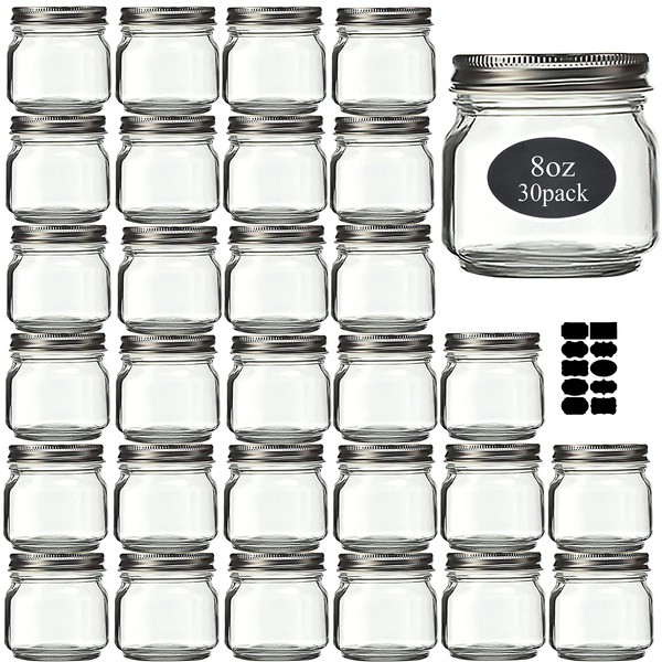 Rainforce Rainforce Mason Jars 8 oz 30 Pack- Small Mason