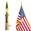 JRED Spear Flag Pole Topper, Gold Square Copper Spear, National