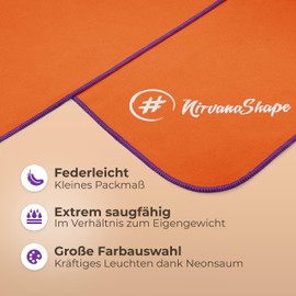 NirvanaShape Microfibre Towel – Travel Towel, Bath Towel for Holidaymakers – Compact, Quick-Drying Microfibre Towels as Beach Towel, Sports Towel – for Travel, Camping, Sports – 100 x 50 cm