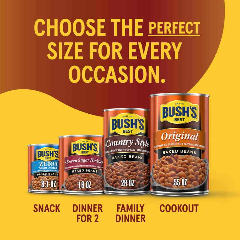 BUSH'S BEST 16 oz Canned Honey Sweet Baked Beans, Source
