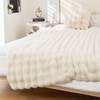 Soft Plush Thick Bubble Blanket, Faux Rabbit Fur Throw Blanket