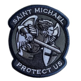 Polizeimemesshop St.Michael Textile Patch with Velcro – Police Patch – Velcro Patch – Patron Saint – Protect Us
