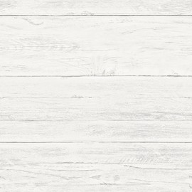 NuWallpaper NU3127 Shiplap Peel Stick Wallpaper, White & Off-White