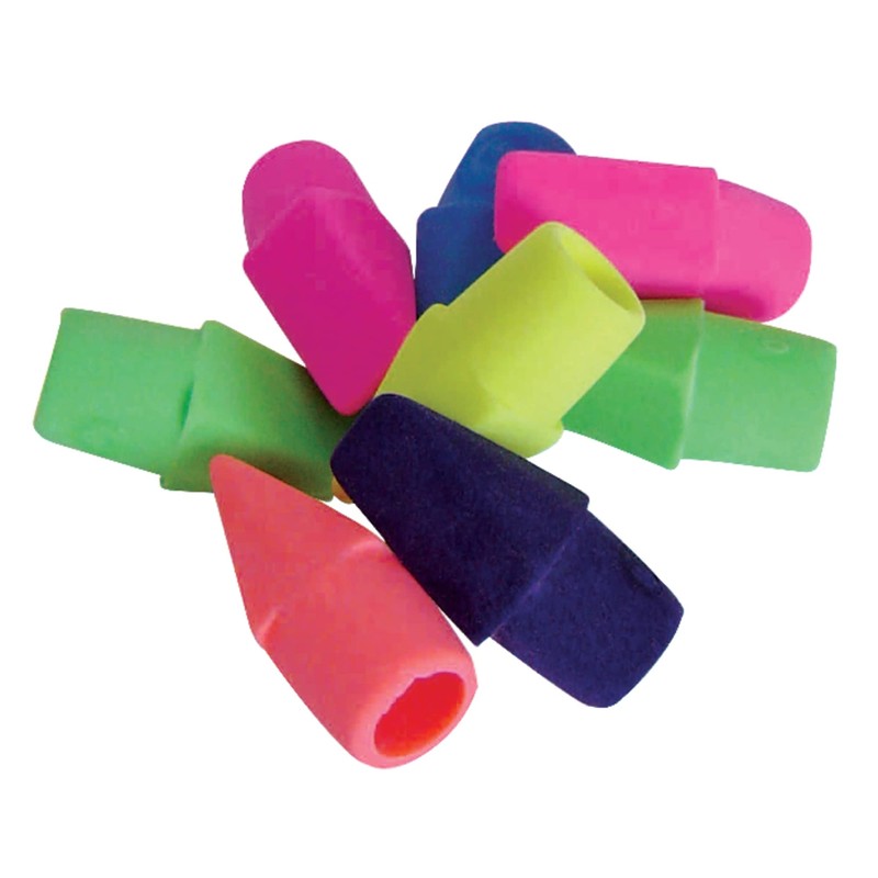 Office Depot Eraser Caps, Assorted Colors, Pack of 72, 54118