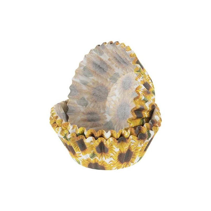 Autumn Sunflowers Decorative Baking Cups - Patterned Paper Liners for