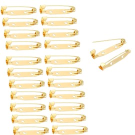 100 PCS Brooch Pin, 25mm Secure Brooch Pins, Secure Back Clasp with Back Bar Fastener, Women's Brooches & Pins, Badge Pins, Pin Badge Backs for DIY Jewelry Making, Crafts, Sewing(Golden）