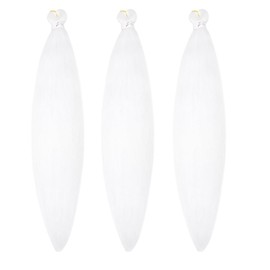 Pre Stretched Braiding Hair 26 Inch Ombre Red Kanekalon Braiding Hair Extensions Hot Water Setting Crochet Box Braids Hair (26 Inch (Pack of 3), White)