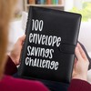 100 Envelope Challenge Binder, Black Saving Challenge Binder, Cash Binder,